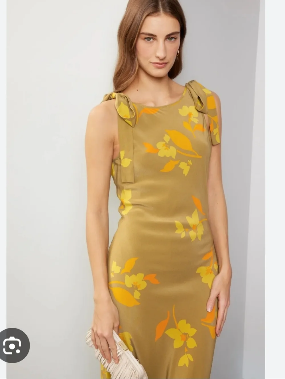 Soliel Soliel Ines Sz 1 Tulip Hazel 100% Silk Rent the Runway Floral Dress - Picture 2 of 6